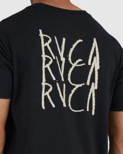 RVCA TRIPLE DECKER T-SHIRT -Rvca uvyzt00309 rvcaw blk dtl1