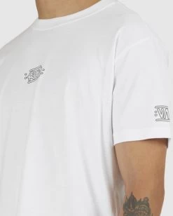 RVCA STREETS T-SHIRT 10 RVCA STREETS T-SHIRT -Rvca uvyzt00408 rvcaw wht dtl1