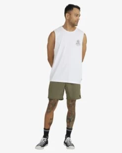 RVCA BANGALORE MUSCLE -Rvca uvyzt00412 rvcaw wht frt9